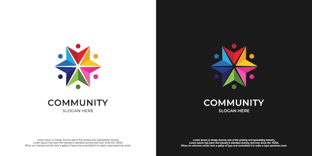 Colorful community people logo design.