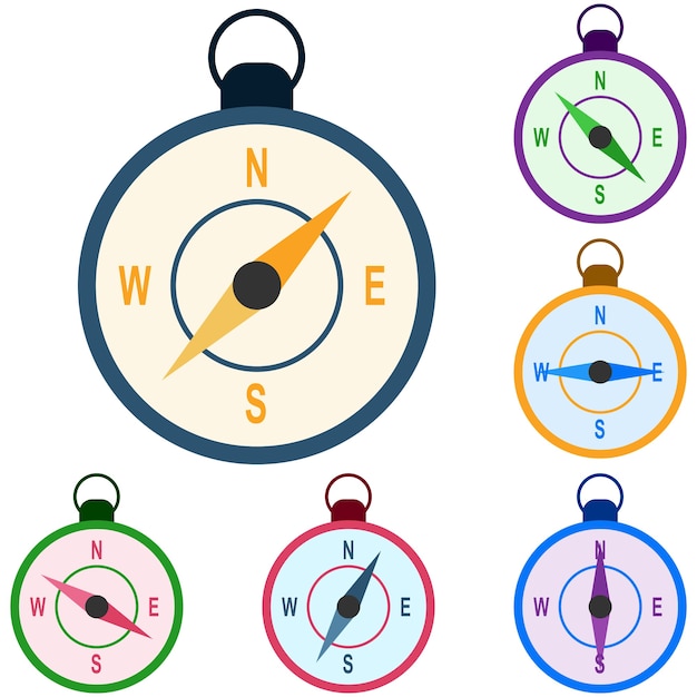 Colorful compass direction tool for map element