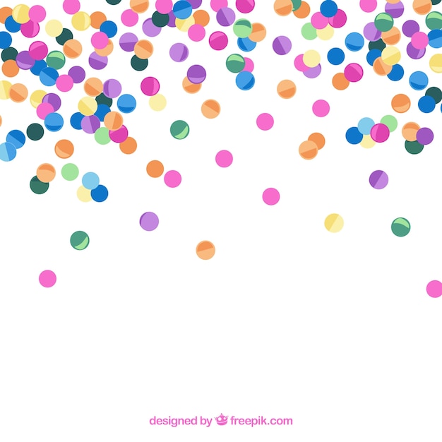 Colorful confetti background in flat style