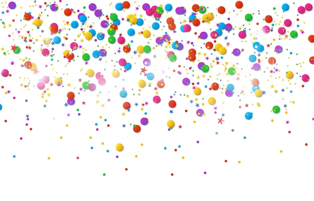 colorful confetti and balls isolated festive background vector happy birthday holiday