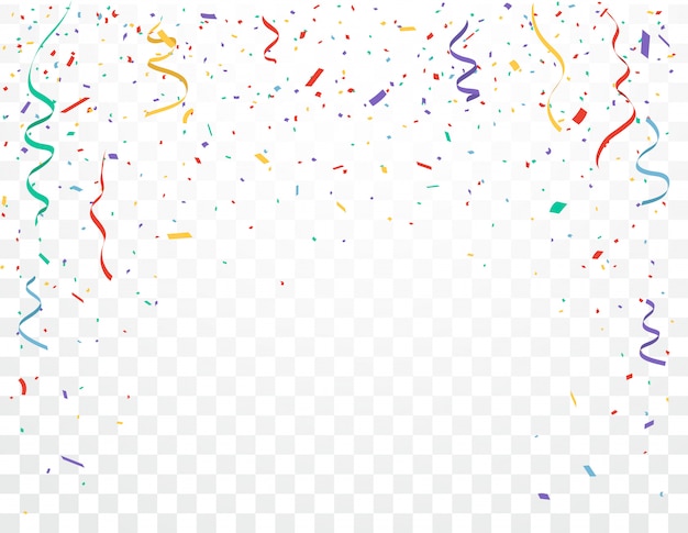 Colorful confetti celebrations design isolated on transparent background