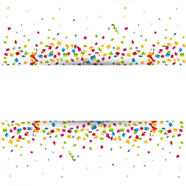 Colorful Confetti Decorated  with Space for Text.