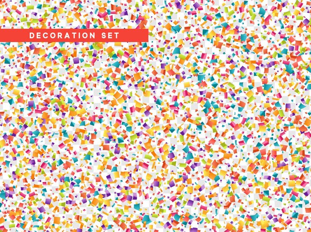 Vector colorful confetti isolated with transparent background. vector illustration