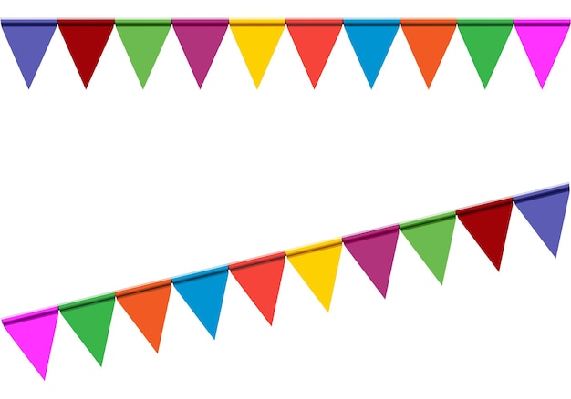 Vector colorful confetti party flags isolated on white backgroundset of colorful ribbons