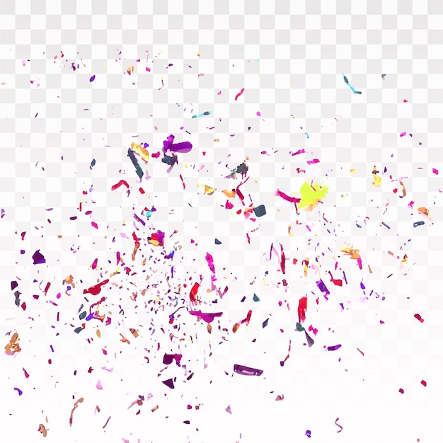 Colorful confetti on transparent background