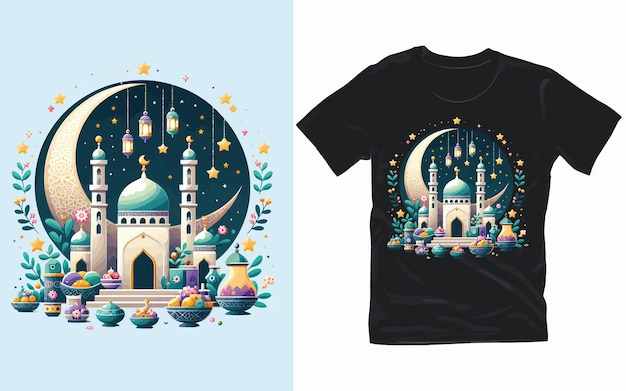 Colorful Cool Style Ramadan T Shirt Design