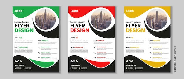 Colorful corporate flyer collection flyer bundle mega set gradient color brochure annual report