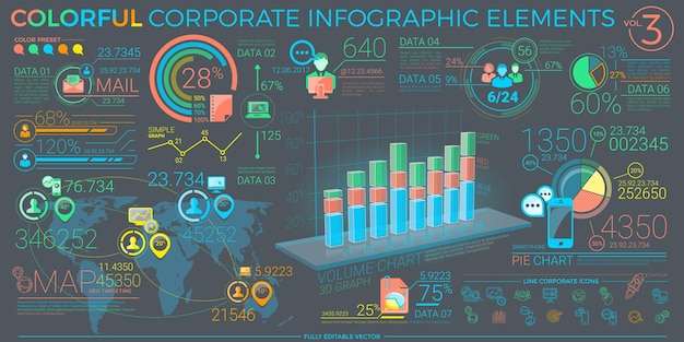 Вектор Красочные корпоративные инфографические векторы