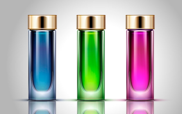 Vector colorful cosmetic bottles