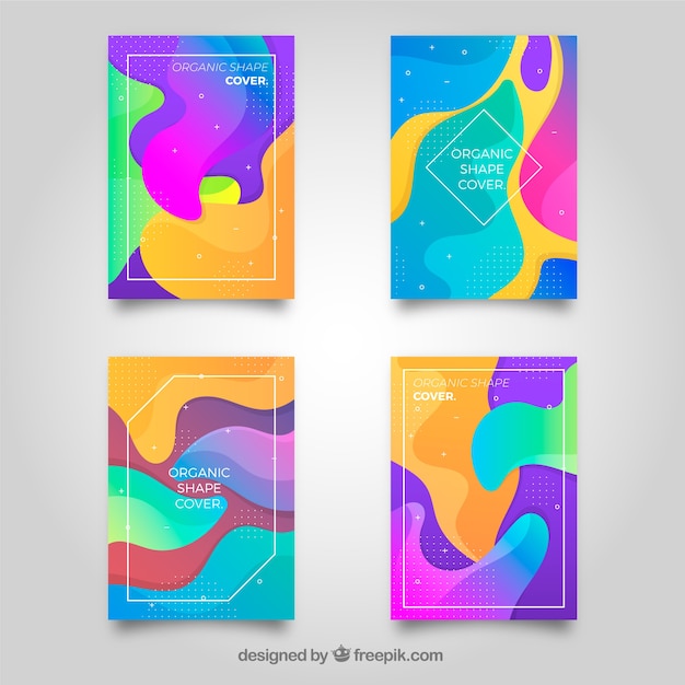 Colorful cover collection with bubble shapes