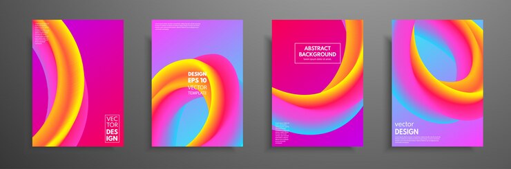 Vector colorful covers design set. modern covers template design.