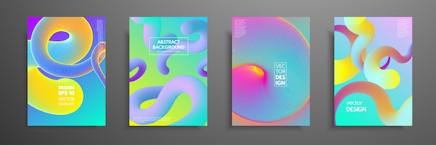 Colorful covers design set. Modern covers template design.