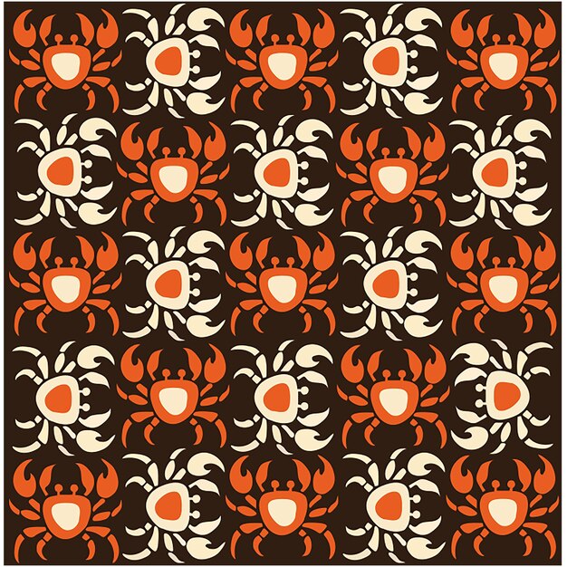 Vector colorful crab pattern