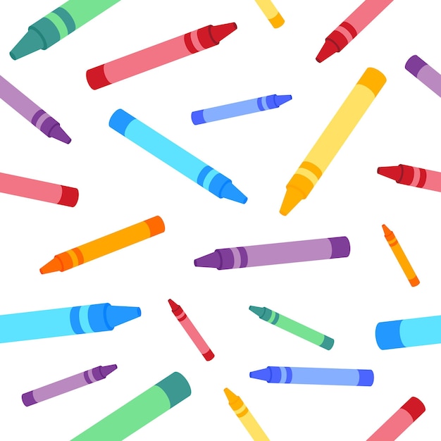 Vector colorful crayons colors pattern with transparent background