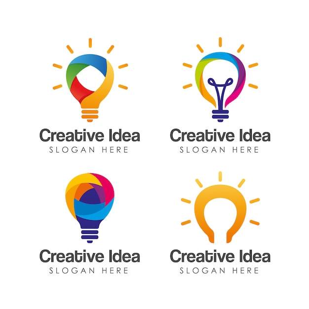 カラフルな創造的なアイデアのロゴのテンプレート。
