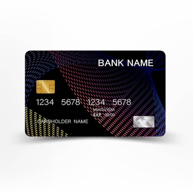 Colorful credit card design.