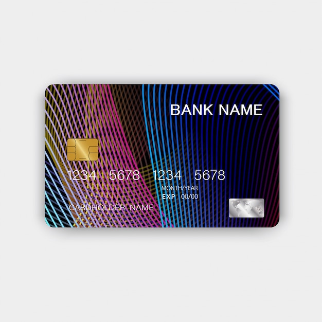 Vector colorful credit card design