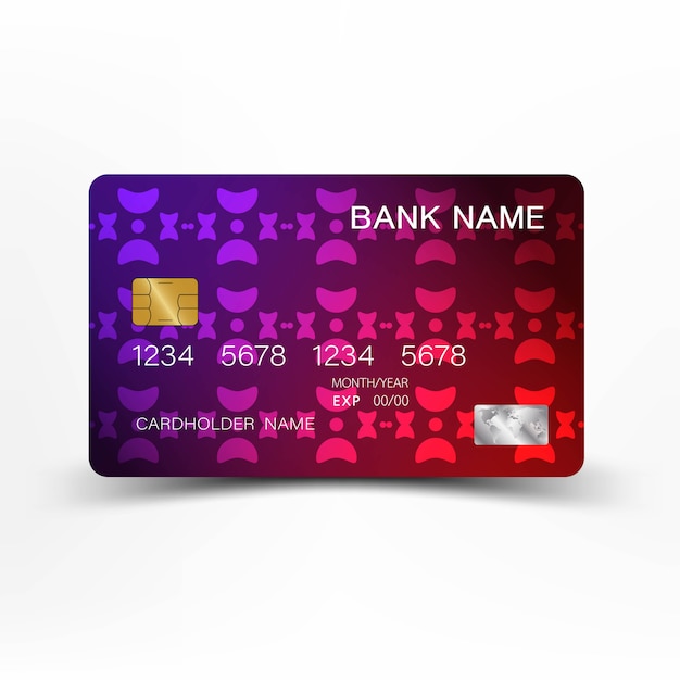 Colorful credit card vintage style. 