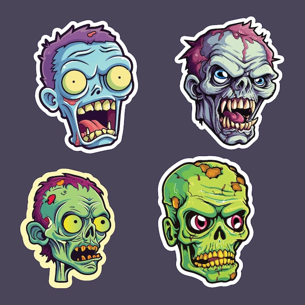 Vector a colorful and creepy sticker collection