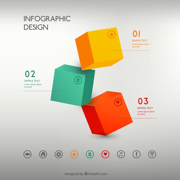 Colorful cubes infografica