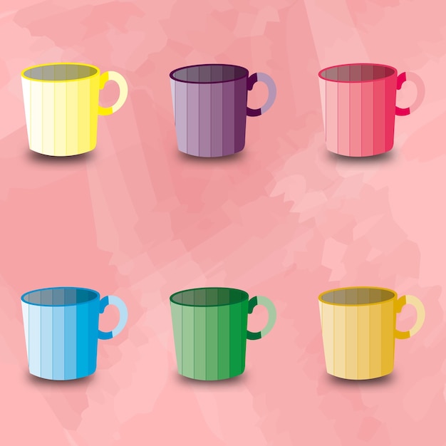 Vector colorful cup design