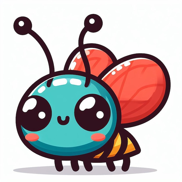 colorful cute bug Hand drawn vector illustration