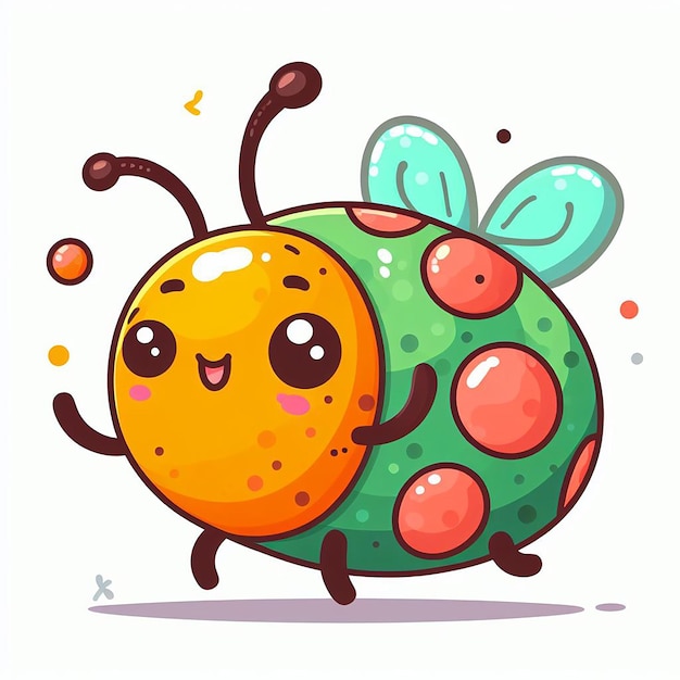 Colorful cute bug hand drawn vector illustration