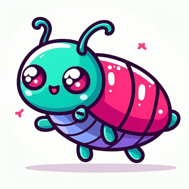 colorful cute bug Hand drawn vector illustration