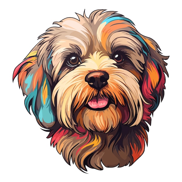 Vector colorful cute dog sticker dog clipart dog lover design vector illustration