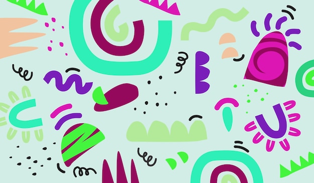 Colorful cute doodle pattern background vector design