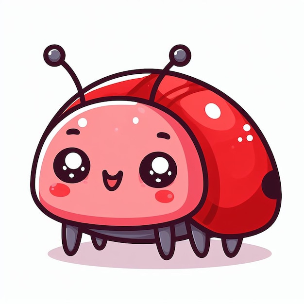 colorful cute ladybug Hand drawn vector illustration