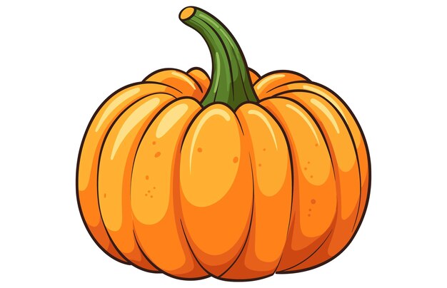 Colorful Cute Pumpkin vector illustration Thanksgiving Pumpkin and fall leaves flat vector