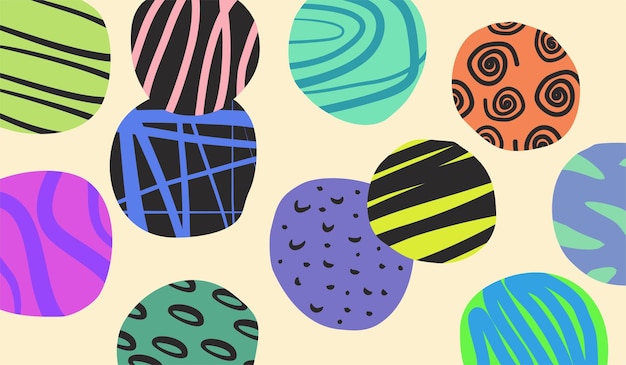 Colorful cute round shapes pattern background vector design