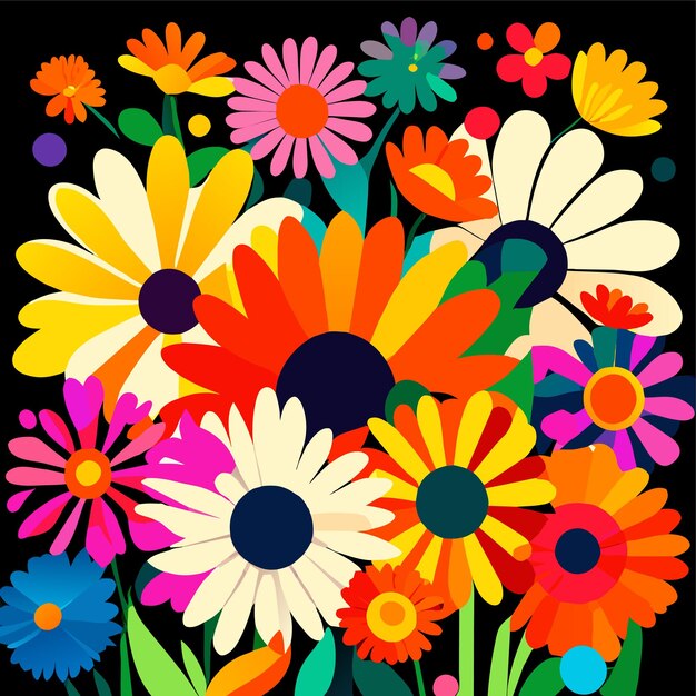 Colorful daisy flowers