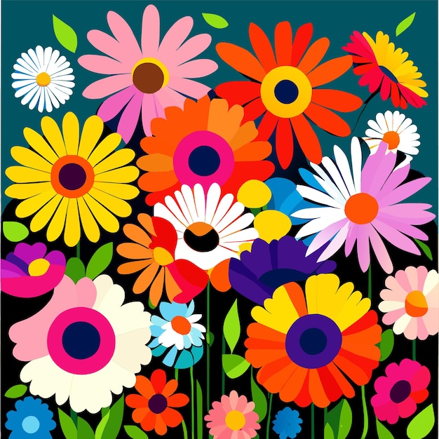 Colorful daisy flowers