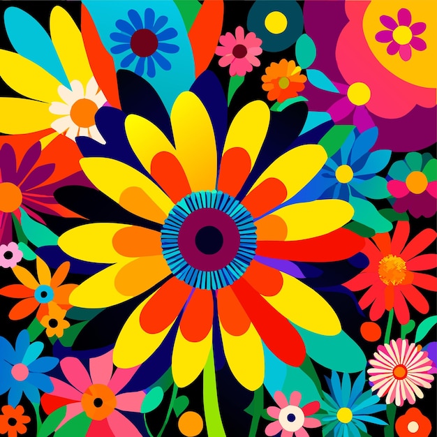 Vector colorful daisy flowers