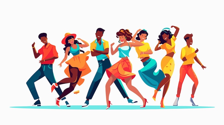 Vector colorful dance party icon illustration vector
