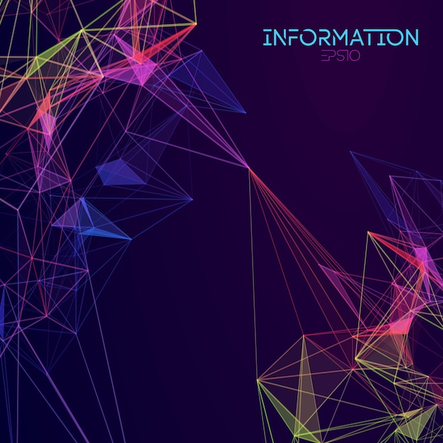 다채로운 데이터 추상 infographic입니다. 데이터 정렬 색상 흐름. Bigdata 추상 신경총 벡터 배경입니다.