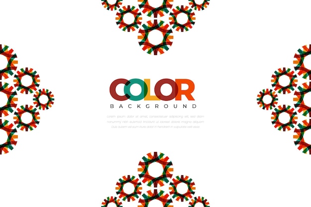 Vector colorful decorative background with creative ornaments simple circle geometric mosaic