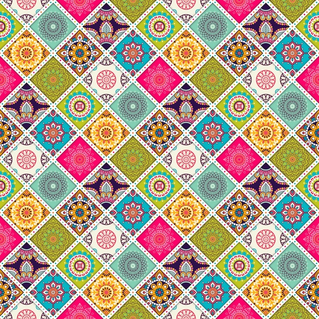 Vettore seamless pattern con mandala