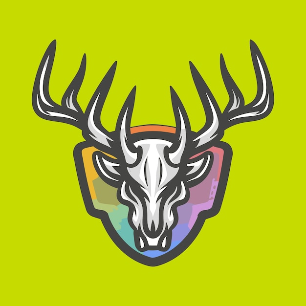 colorful deer head vector art template