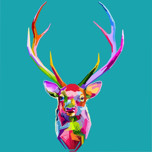 Colorful deer head