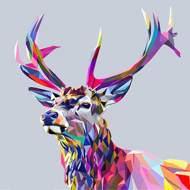 Vector colorful_deer_illustrationbackground_with_wild_animal