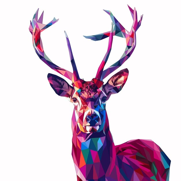 Vector colorful_deer_illustrationbackground_with_wild_animal