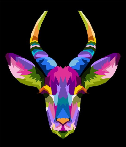 Vector colorful deer pop art portrait isolated decoration poster design