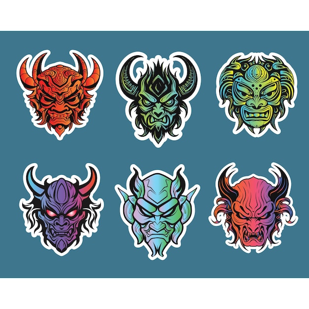 Colorful Demons A Collection of Cute and Scary Stickers