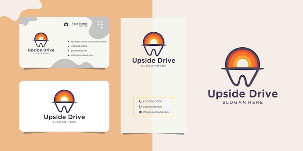 Colorful dental clinic logotype design and business card