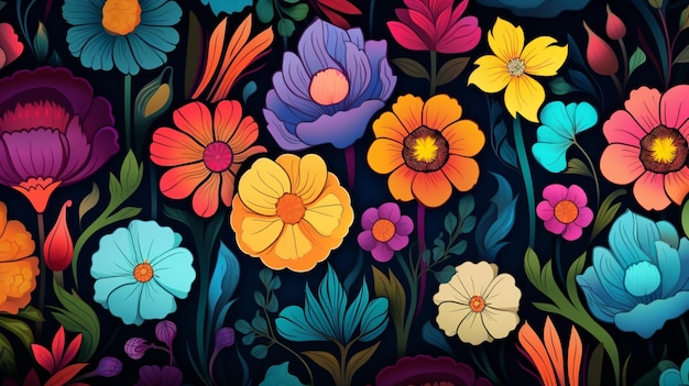 Vector a colorful design of flowers is shown in a photo