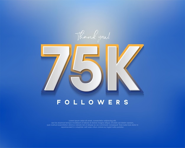 Vector colorful designs for 75k followers greetings banners posters social media posts