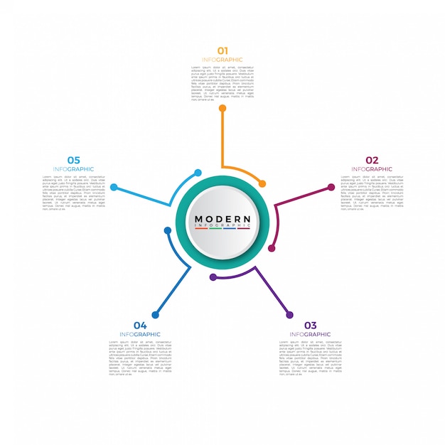 Schema colorato con idea e cerchio